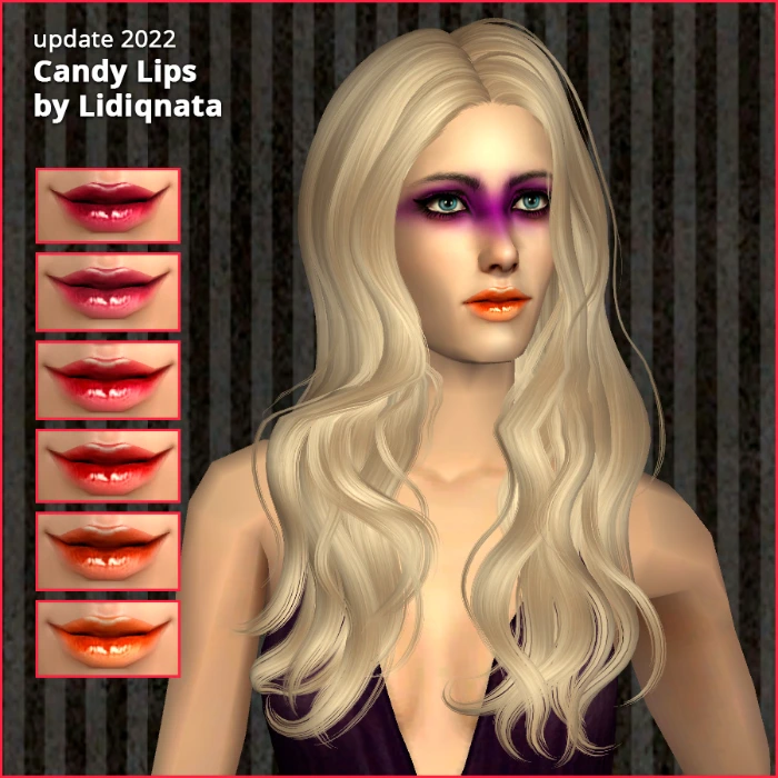 Candy lips by lidiqnata for sims 2
